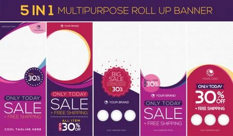 Multipurpose roll up banner Stock Illustration