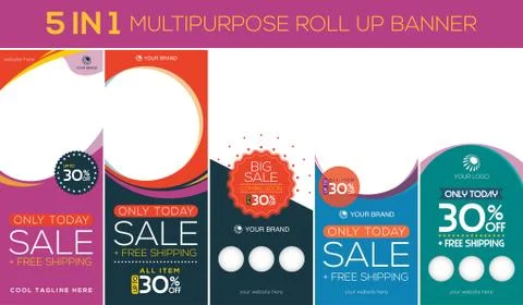 Multipurpose roll up banner Stock Illustration