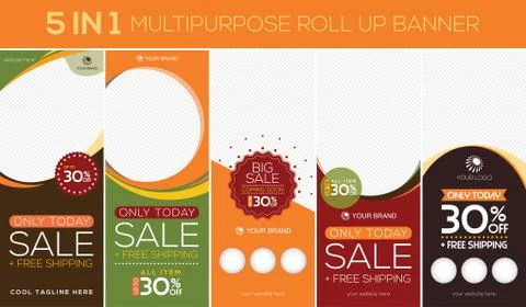 Multipurpose roll up banner Stock Illustration