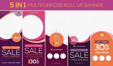 Multipurpose roll up banner Stock Illustration