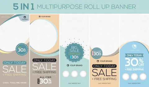 Multipurpose roll up banner Stock Illustration