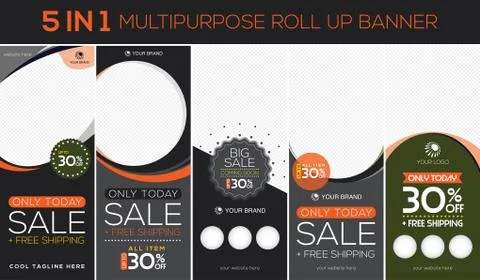 Multipurpose roll up banner Stock Illustration