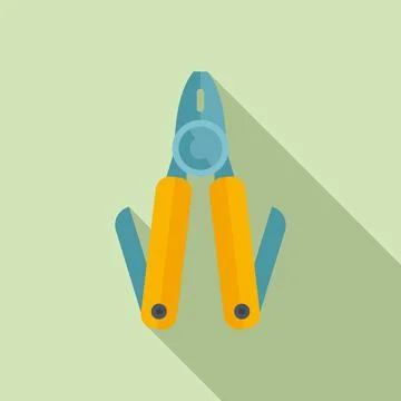 Multipurpose tool icon flat vector. Knife multitool Stock Illustration