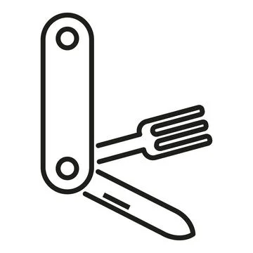 Multipurpose tool icon outline vector. Knife multitool Stock Illustration