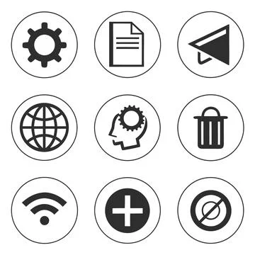 Multipurpose UI Interface Icon Set Stock Illustration