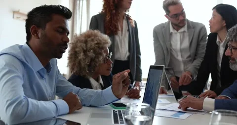 Multiracial business people working inside bank office Stock Footage 172536985