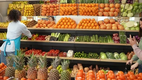 Multiracial couple choosing vegetables in store Stock Footage 157176671