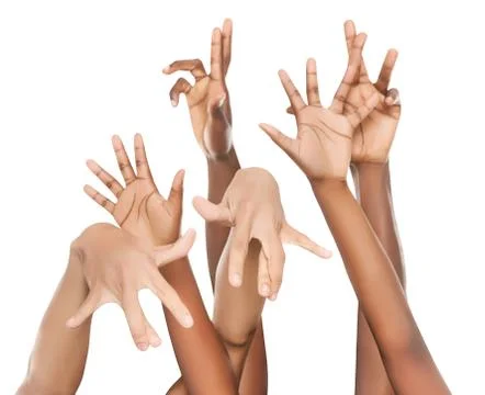Multiracial group of hands Stock Photos