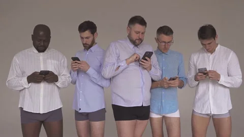 Multiracial group of men with diverse body shapes Stock Footage 167850388