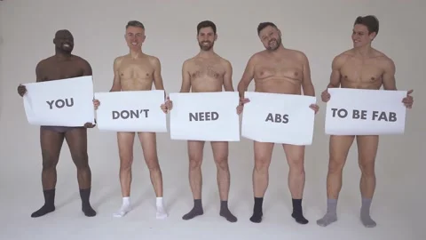 Multiracial group of men with diverse body shapes Stock Footage 167850440