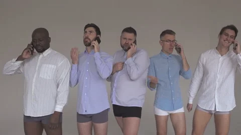 Multiracial group of men with diverse body shapes Stock Footage 167850602