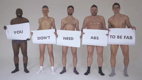 Multiracial group of men with diverse body shapes Stock Footage 167850708