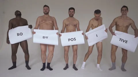Multiracial group of men with diverse body shapes Stock Footage 167850845