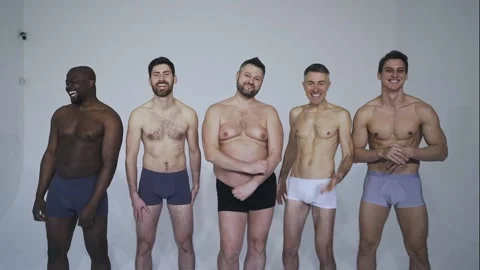Multiracial group of men with diverse body shapes Stock Footage 167851028