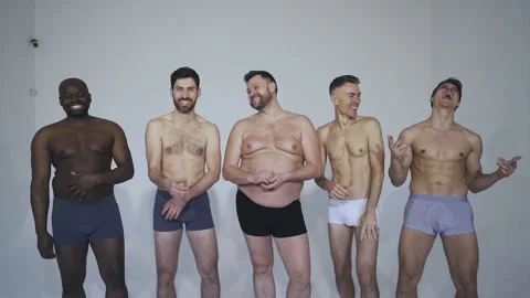 Multiracial group of men with diverse body shapes Stock Footage 167851070