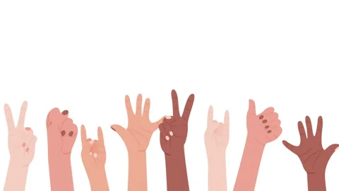 Multiracial hands raising up. Concept of togetherness, activism and importanc Stock Footage 170775925