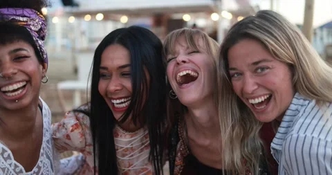 Multiracial happy friends having fun outdoor at beach party Stock Footage 199236225