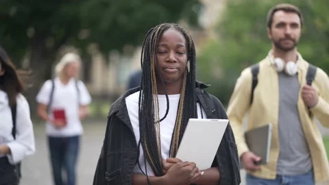 Multiracial high school students going to classes Stock Footage 163282171