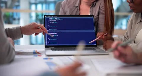 Multiracial Team Of Programmers Developing Software In Diverse Office 스톡 사진