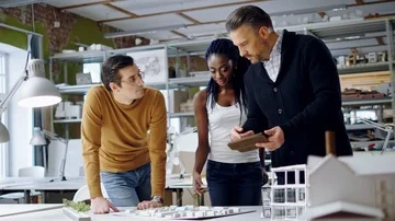 Multiracial team working in design and engineering architecture office. Stock Footage 85877843