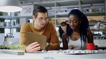 Multiracial team working in design and engineering architecture office. Stock Footage 85877857