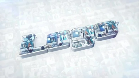 Multiscreen 3D Logo Intro After Effects stock