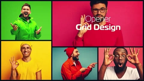 Multiscreen Grid Slideshow Opener Stock After Effects