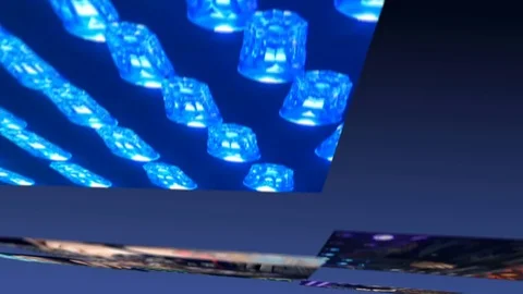 A multiscreen montage of a DJ experiments with different knobs at his mixer. 4K. 스톡 동영상 81692560