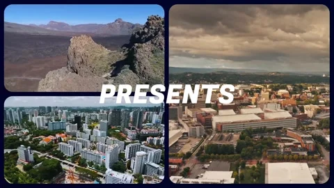 Multiscreen Motivational Slideshow After Effects stock