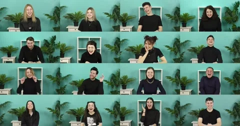 Multiscreen of multiethnic people smiling at camera. Stock Footage 159218799