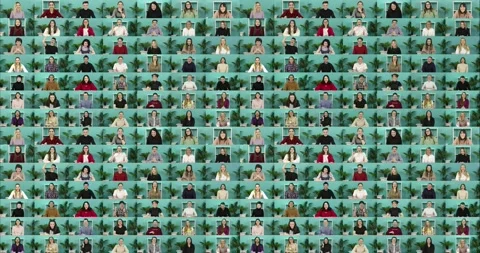 Multiscreen of multiethnic people smiling at camera. Stock Footage 159222902