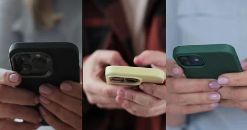 Multiscreen on people using smartphone in everyday life. Vídeos de archivo 334399981