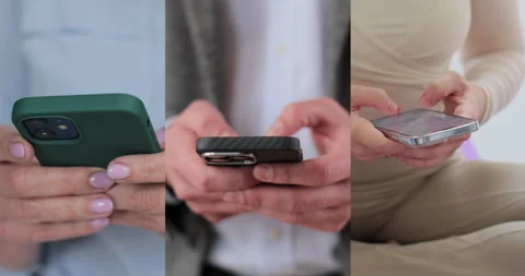 Multiscreen on people using smartphone in everyday life. Vídeos de archivo 334401593