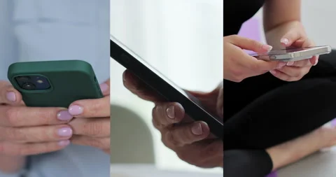 Multiscreen on people using smartphone in everyday life. Vídeos de archivo 334403663