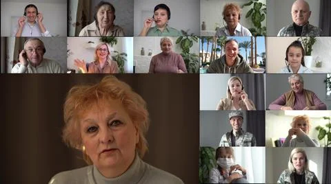 Multiscreen showcase of mixedrace people using smartphones, connection concept Stock Photos