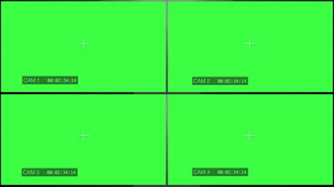 Multiscreen Television Display Green Screen Signal With Time Code Video stock 141270403