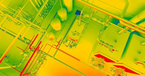 Multispectral survey of equipment for detect energy loss and illumination 库存影片 181029068