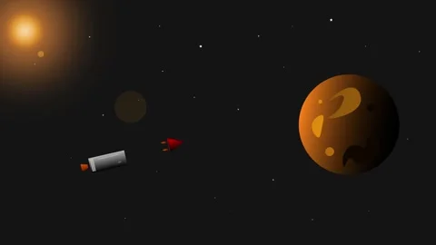 Multistage rockets going to mars for space mission Stock Footage 295871115