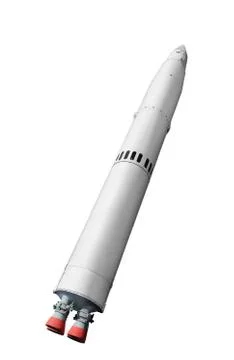 Multistage space rocket. Isolited on white background Stock Photos