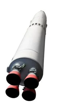 Multistage space rocket. Isolited on the white background Stock Photos