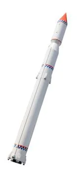 Multistage space rocket or anti-aircraft air defense missile. Isolited over t Stock Illustration