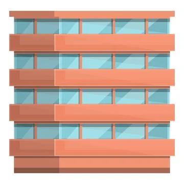 Multistore elevation icon cartoon . Office building Ilustración de archivo