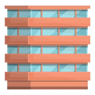 Multistore elevation icon cartoon vector. Office building Ilustración de archivo