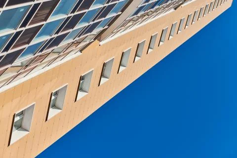 Multistorey building facade, copy space Stock Photos