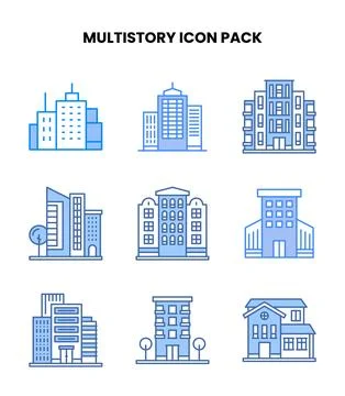 MultiStory Blue Graphics Icons Pack Ilustración de archivo
