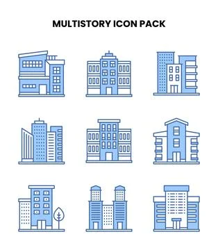 MultiStory Blue Vector Icons Pack Ilustración de archivo