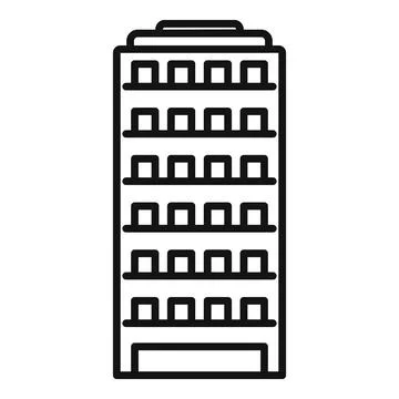Multistory building icon outline vector. House project Ilustración de archivo