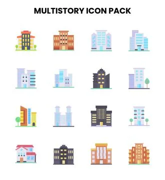 MultiStory Flat UI Icons Pack Ilustración de archivo