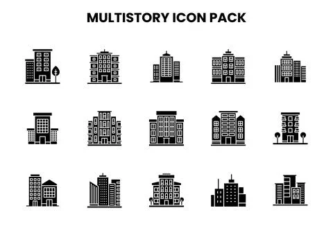 MultiStory Glyph Bundle Icons Pack Illustrazione stock