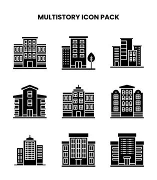 MultiStory Glyph Bundle Icons Pack Ilustración de archivo